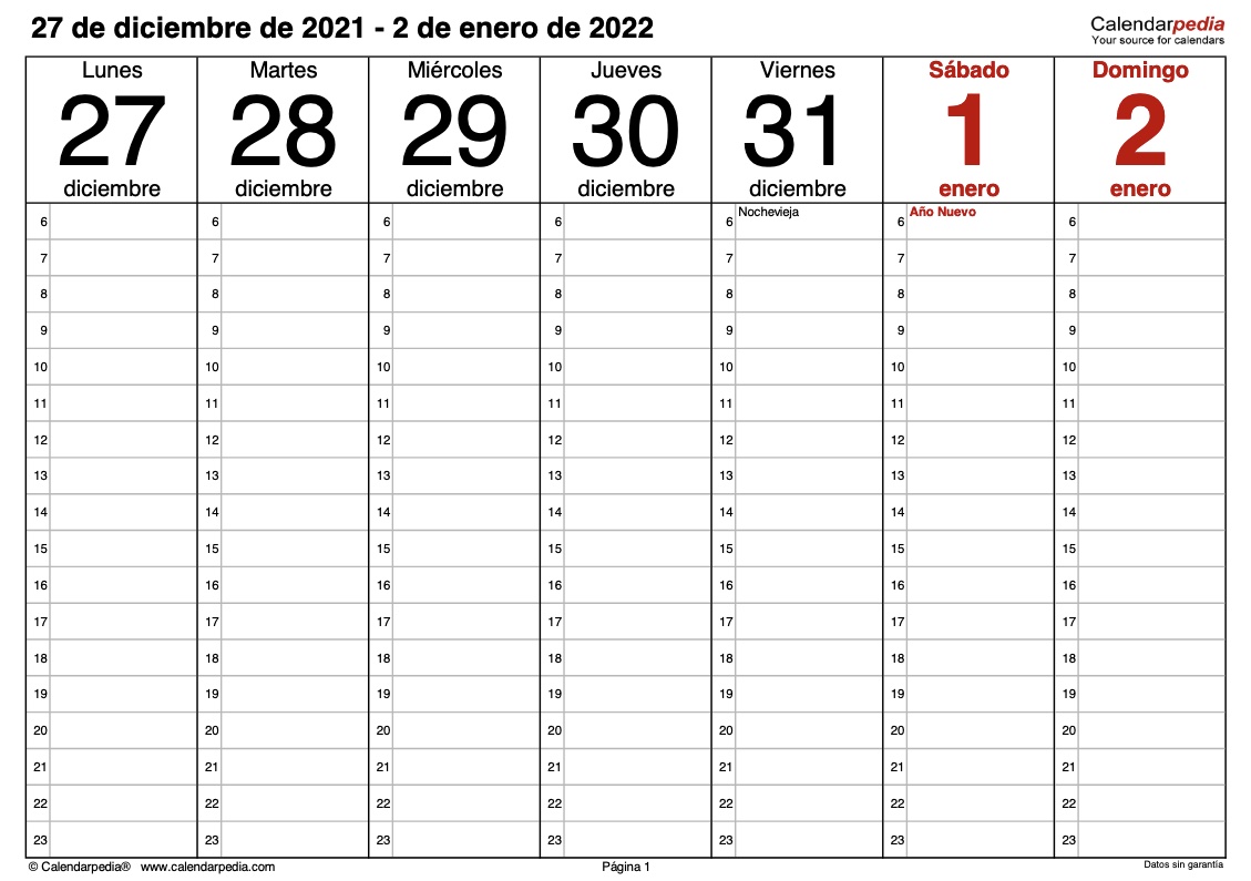 Calendario 2022, más de 100 plantillas para descargar e imprimir 8