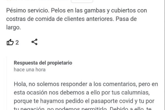 Guerra en Google Maps del restaurante criticado por la cofundadora de Vox