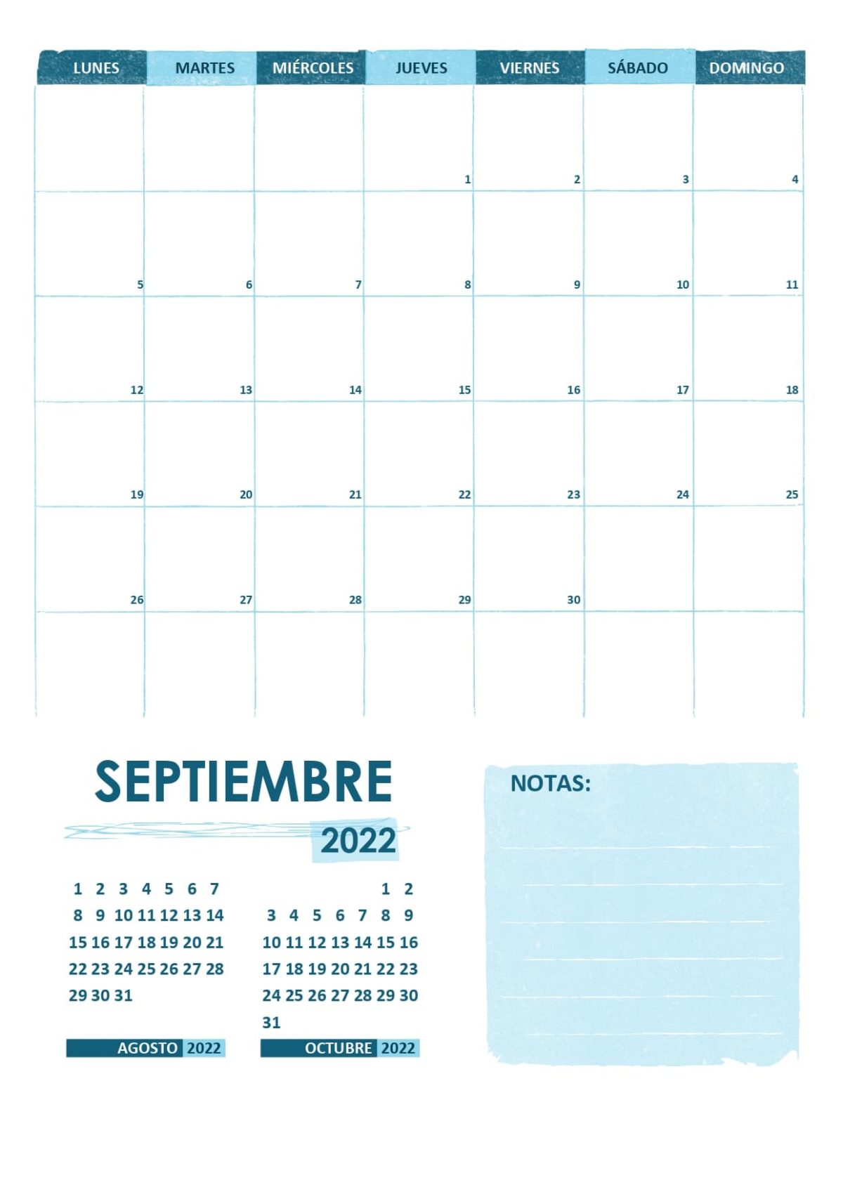 Plantilla calendario 2022 02 septiembre