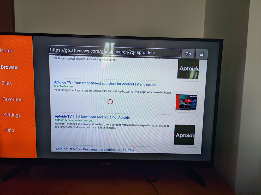 Buscar Aptoide TV en Amazon Fire TV