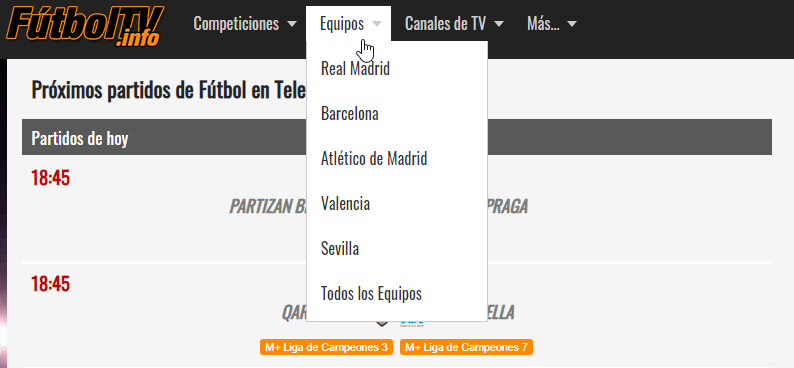 Futboltv.info, la con la que sabrás el horario y en qué canal ver a tu equipo