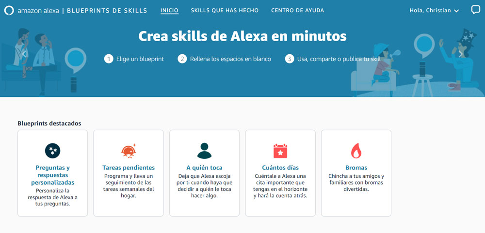 Blueprint categorías para crear skills de Alexa