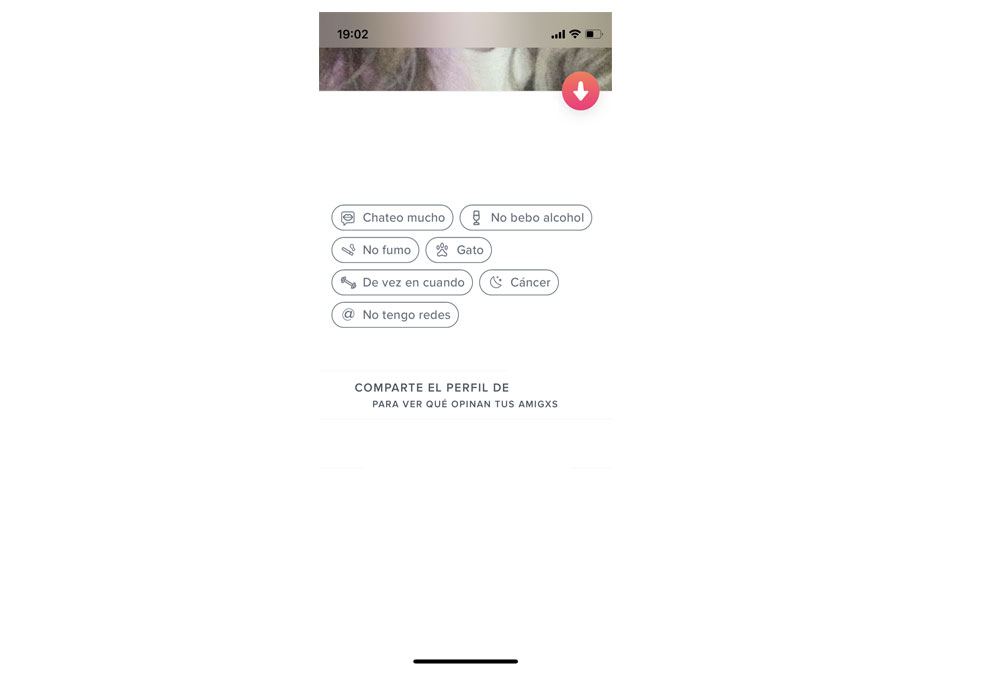 Compartir perfil en Tinder