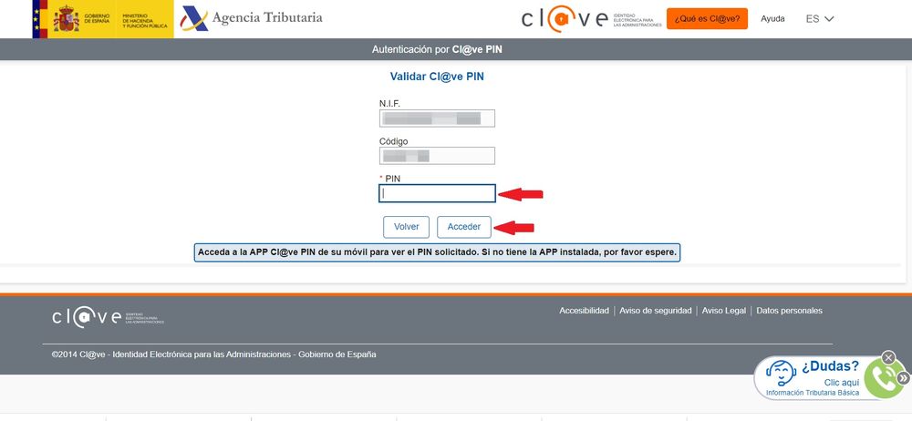 obtener el numero de referencia con clave pin paso 6