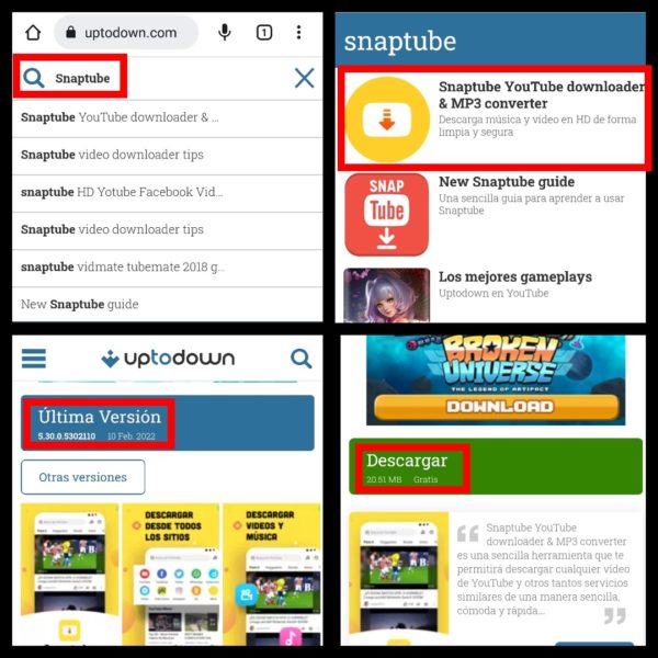 Uptodown tiene el APK de Snaptube que estás buscando