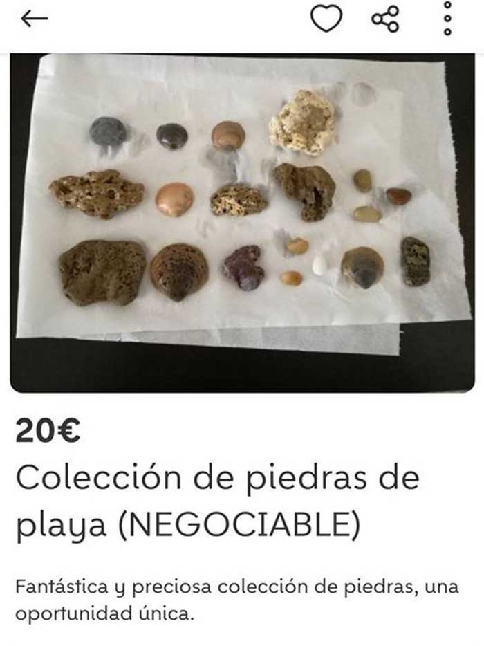 coleccion de piedras de playa
