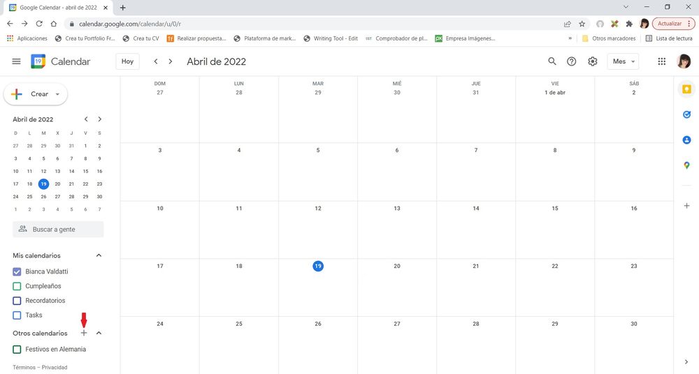 Google Calendar paso 2a transferir todos los cumpleaños de Facebook