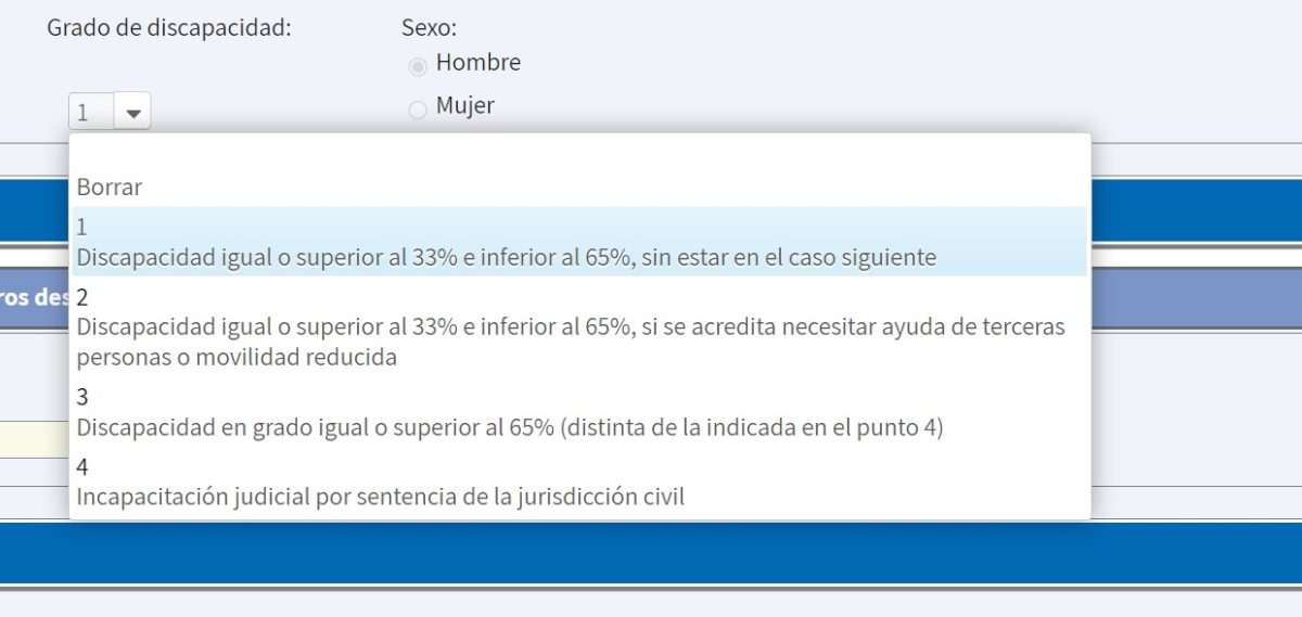 grados discapacidad
