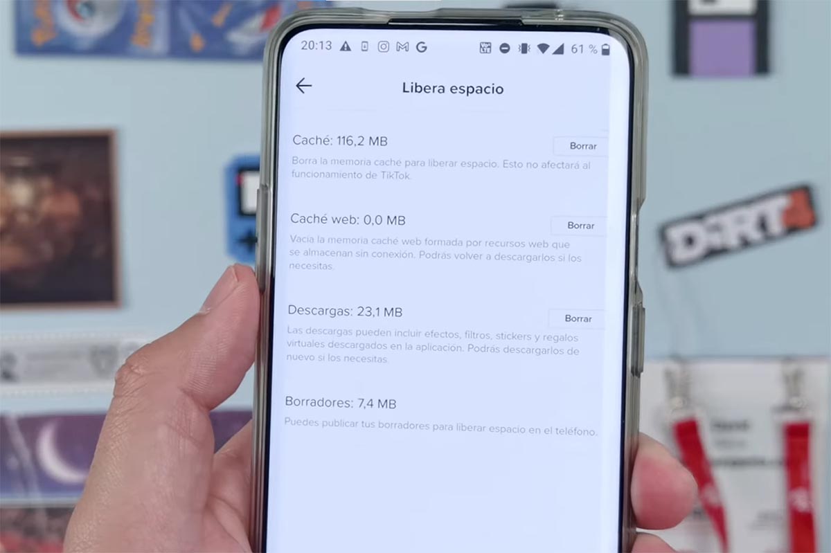 Liberar el caché en TikTok