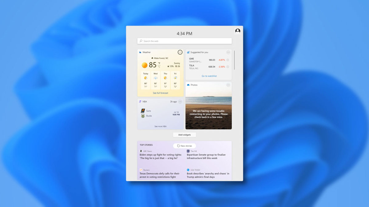 Windows 11 widgets