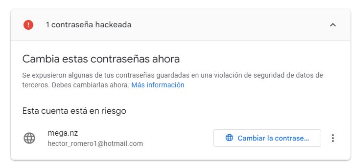 contraseña hackeada