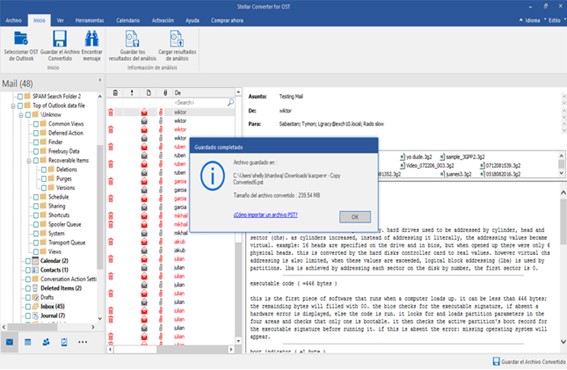 ¿Cómo puedo abrir el archivo OST de Outlook innacesible en Outlook? 3