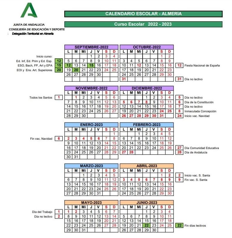 Calendario escolar 2022-2023, más de 80 plantillas y horarios para imprimir 1