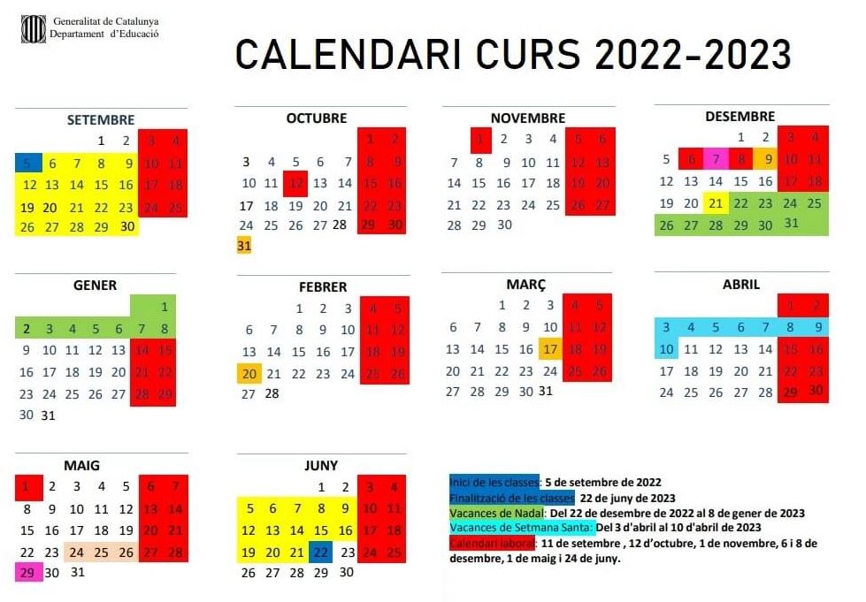 Calendario escolar 2022-2023, más de 80 plantillas y horarios para imprimir 3