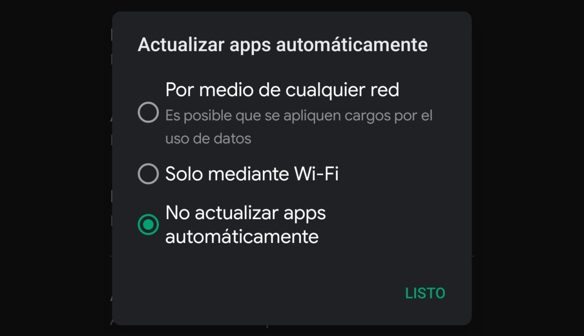 desactivar actualizaciones automáticas en android