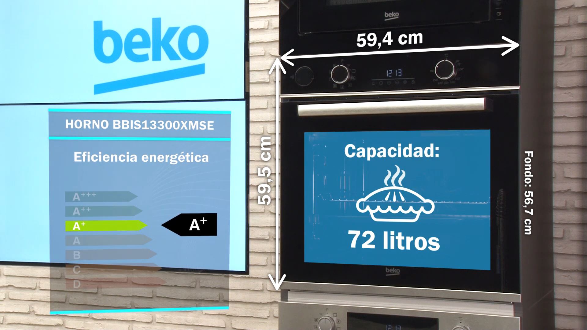 Forno BEKO BBIS13300XMSE 72 Litri 3000W Classe A+ - Acciaio Inox, Acero - Foto 5
