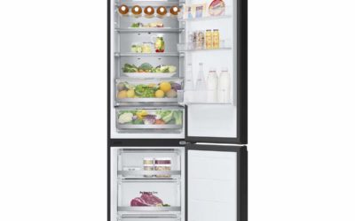 LG Crystal Door Combi 2m, frigorífico con puerta de cristal brillante y cascada de frío