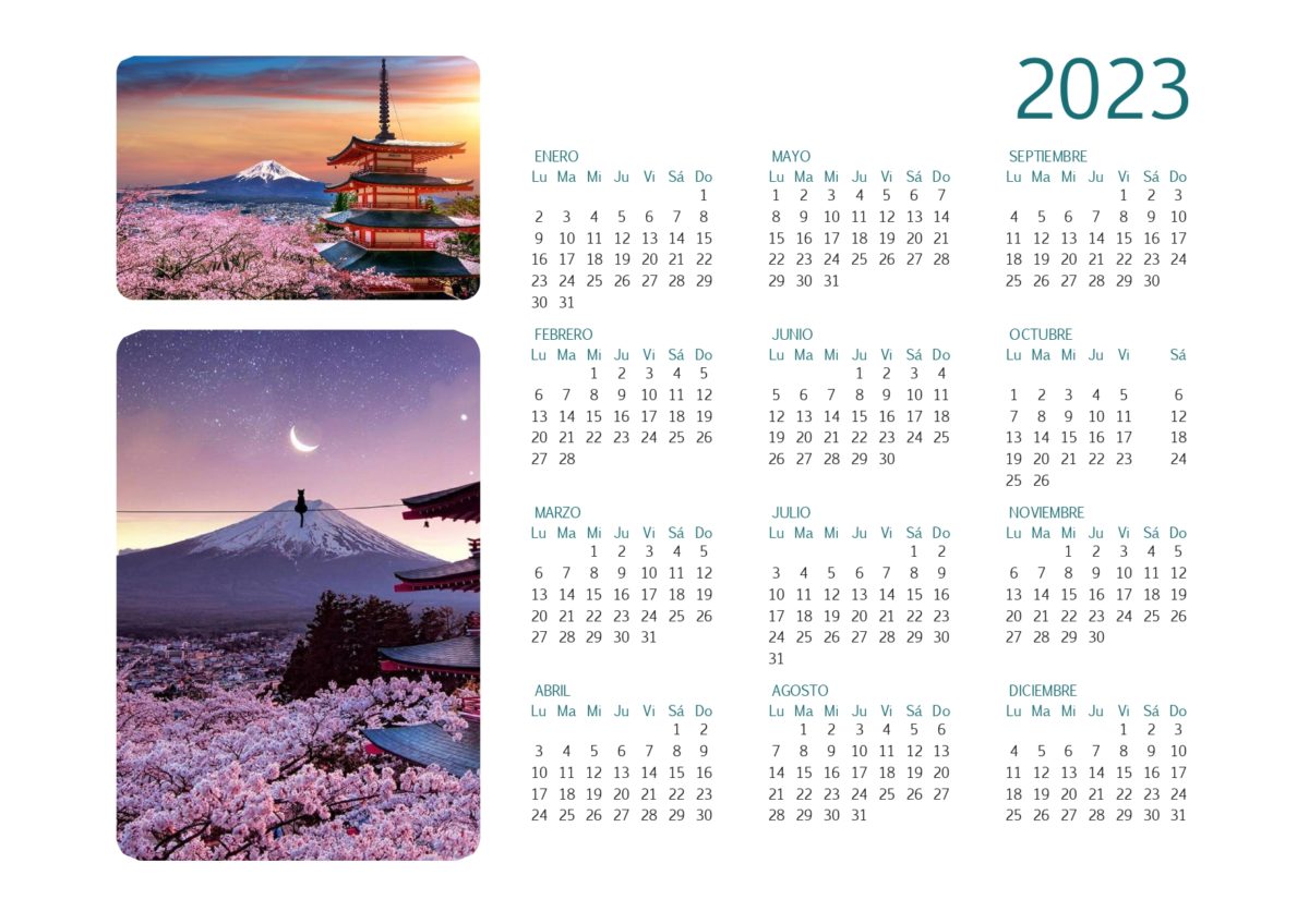 Calendario 2023 todo japones