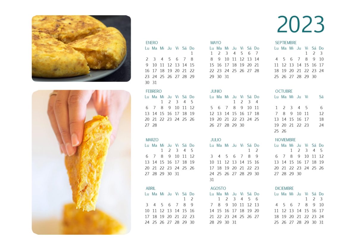 Calendario 2023 todo tortilla patatas