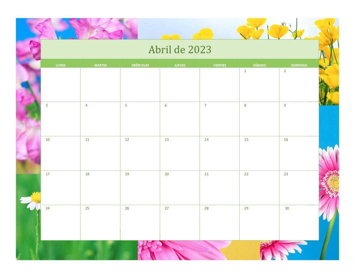 Calendario por estaciones 2023-abril