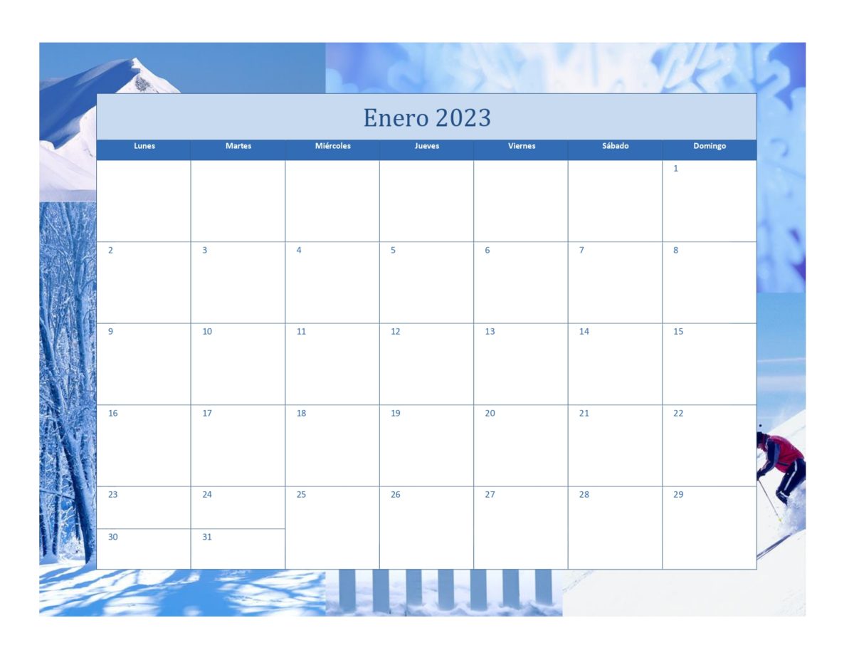Calendario por estaciones 2023-enero