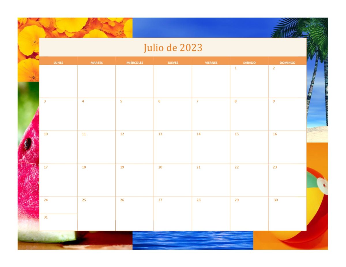 Calendario por estaciones 2023-julio