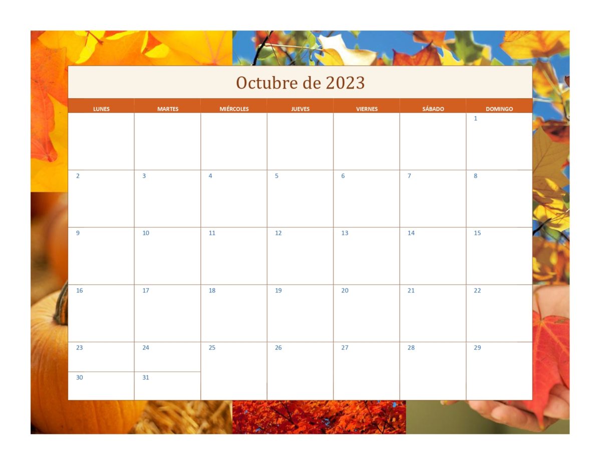 Calendario por estaciones 2023-octubre