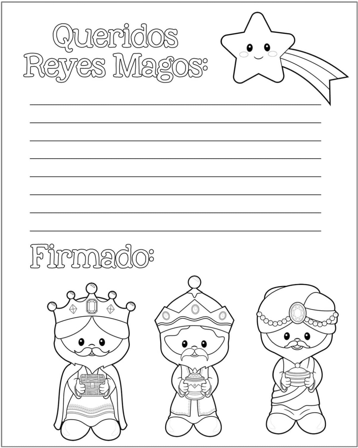 Cartas para los Reyes Magos para colorear 4