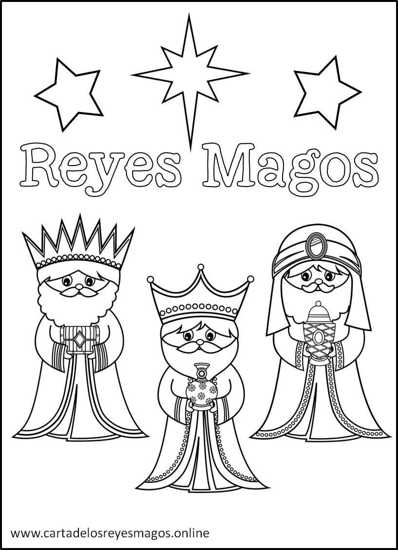 Dibujos de los reyes magos para colorear  Imágenes de los reyes magos  para imprimir