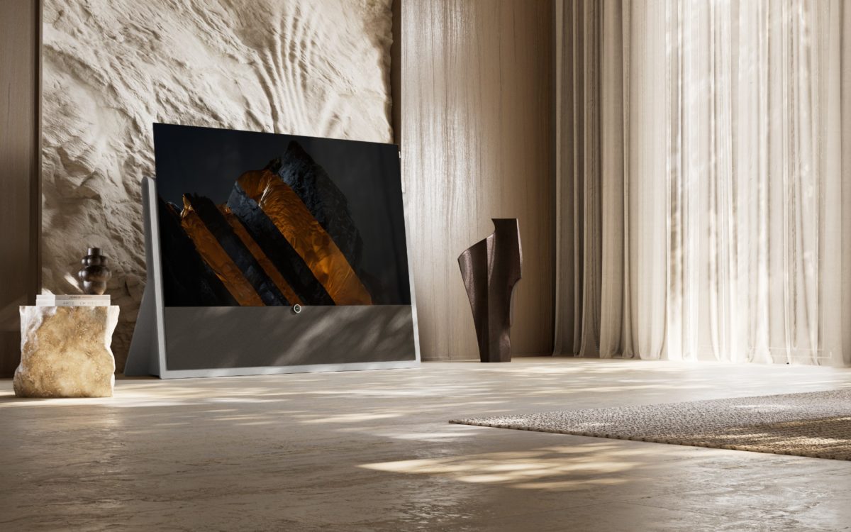 Loewe iconic, un televisor OLED de lujo fabricado con piedra artificial