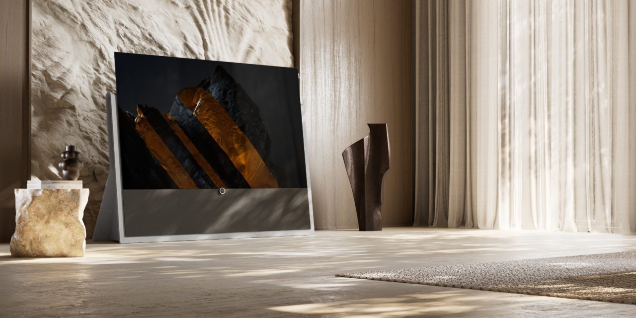 Loewe iconic, un televisor OLED de lujo fabricado con piedra artificial