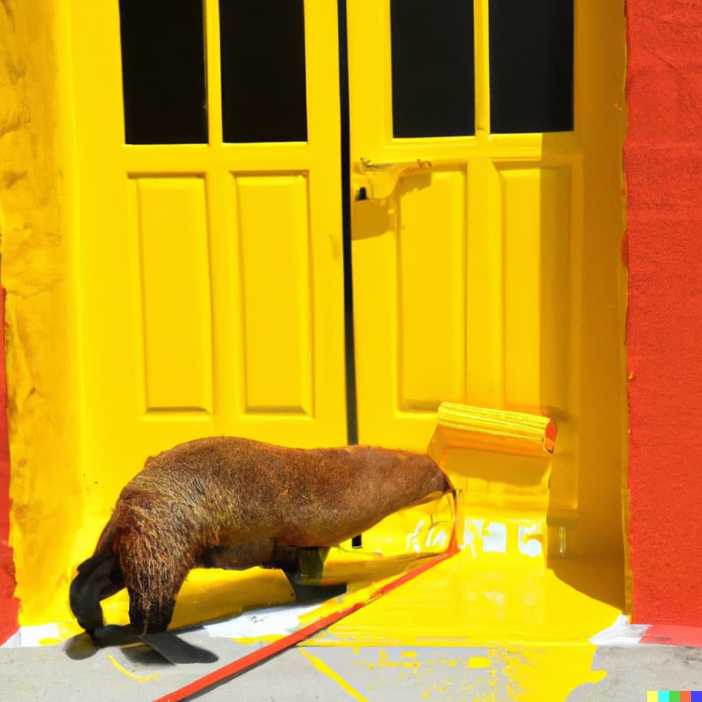 foca-pintando-de-amarillo-una-puerta