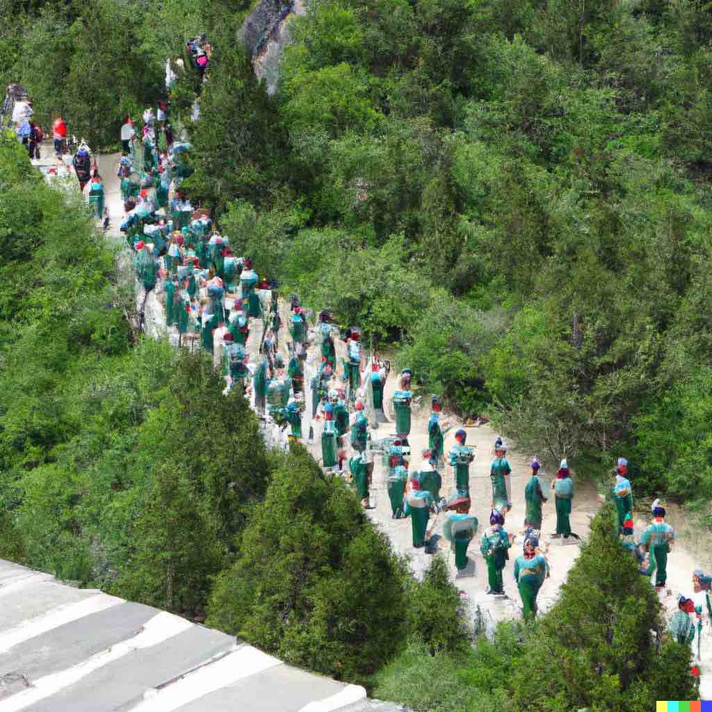 guardias-civiles-desfilando-por-la-muralla-china