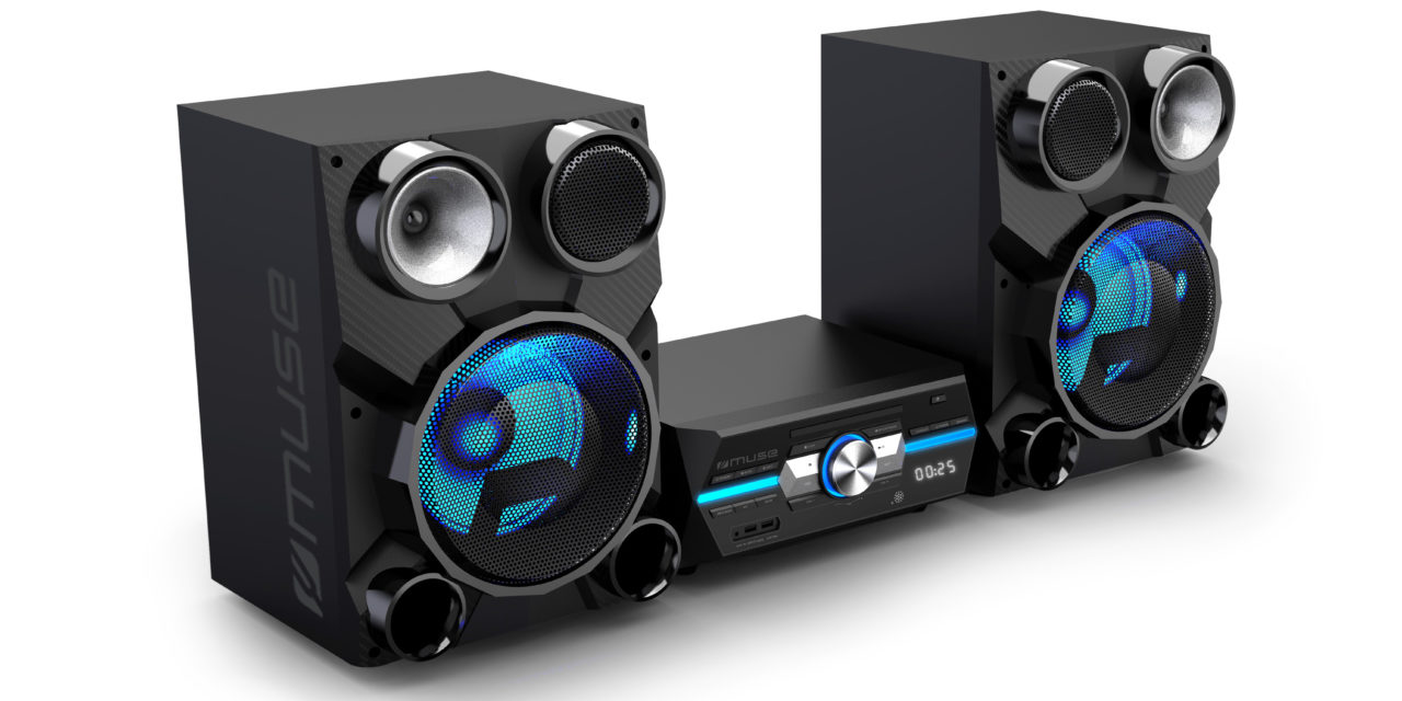 Muse M-80 DJ, una microcadena de diseño llamativo compatible con CD, USB y Bluetooth