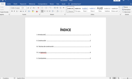 Cómo insertar o hacer un índice en Word paso a paso