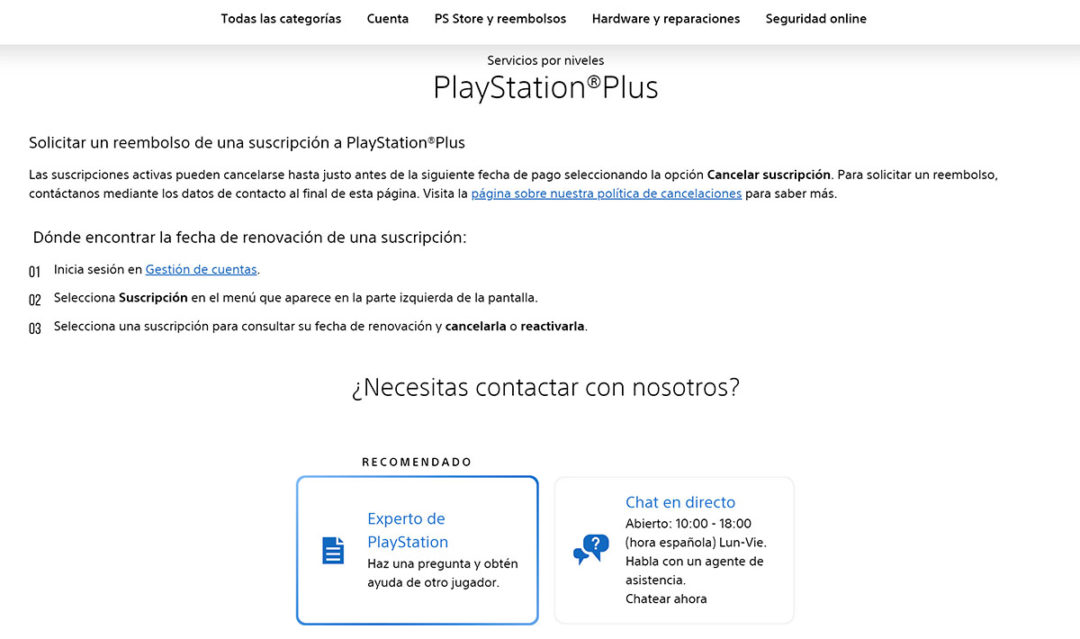 Cómo pedir el reembolso de PS Plus por no poder jugar por un error de ...