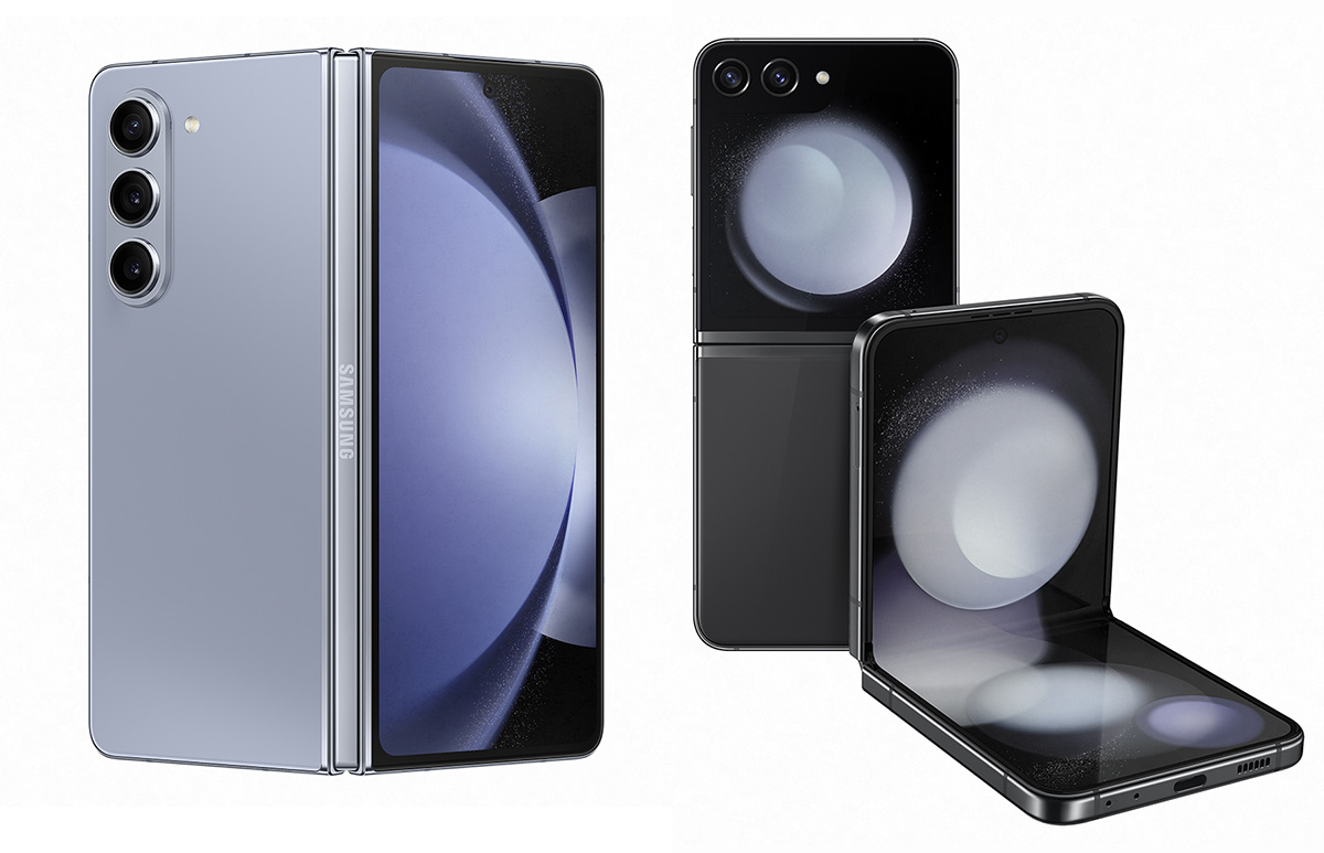 Los nuevos modelos de Samsung, Galaxy Z Fold5 y Galaxy Z Flip5 plegados