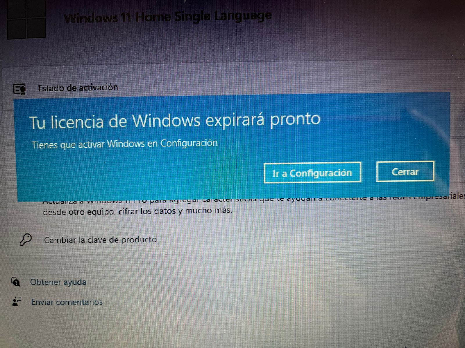 Cómo quitar el mensaje: tu licencia de Windows expirará pronto en