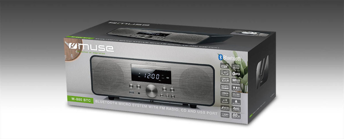 Muse M-880 BTC, una microcadena con lector de CD y Bluetooth y buena potencia de sonido 7