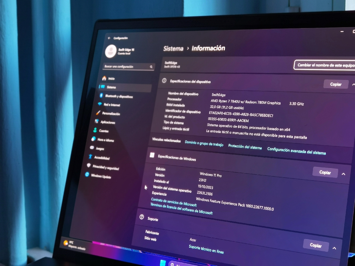 Mi experiencia con el portátil Acer Swift Edge 16 tras varias semanas de uso 12 acer-swift-edge-16-8