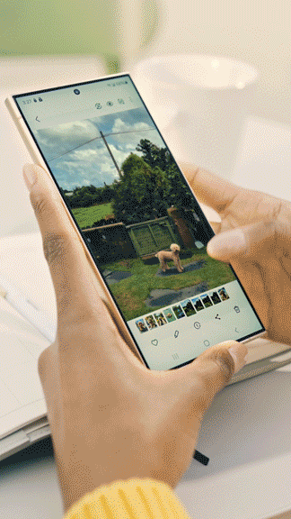 Aquí se ve cómo funciona la función de ampliar imagen con IA en el Samsung Galaxy S24