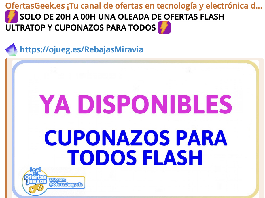 Los mejores canales de Telegram para encontrar ofertas de tecnología en 2024 3 ofertas-geek