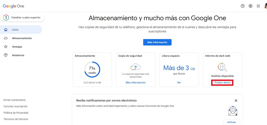 Cómo saber si tus datos se han filtrado en la Dark Web con Google 2 paso 1 y 2 como saber si tus datos se han filtrado en la dark web desde ordenador