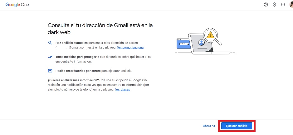 Cómo saber si tus datos se han filtrado en la Dark Web con Google 3 paso 3 como saber si tus datos se han filtrado en la dark web desde ordenador
