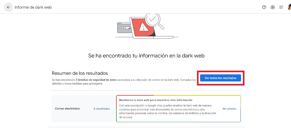 Cómo saber si tus datos se han filtrado en la Dark Web con Google 10 resultados de saber si tus datos se han filtrado en la dark web