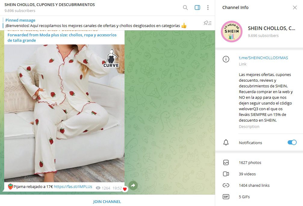 Los mejores canales de Telegram para encontrar chollos y ofertas de SHEIN 4 shein-chollos