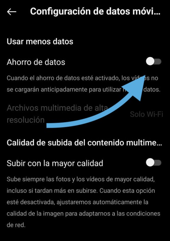 Por qué los vídeos de Instagram siguen sonando al salir de la aplicación y posible solución 2 ahorro-datos-instagram