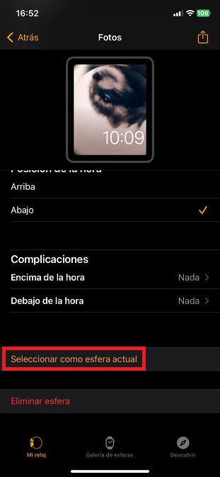 Cómo poner al mapache que baila Pedro de Raffaela Carrá en tu Apple Watch 13 añadir mis esferas y seleccionar como esfera actual paso 5 como poner al mapache que baila pedro de raffaela carra en tu apple watch