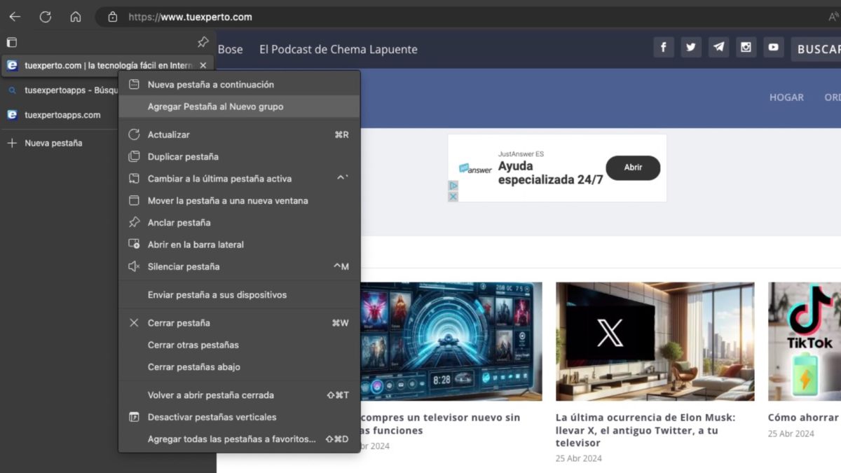Cómo se pueden agrupar pestañas en Chrome, Edge, Firefox y Safari 3 Cómo se pueden agrupar pestañas en Chrome, Edge, Firefox y Safari
