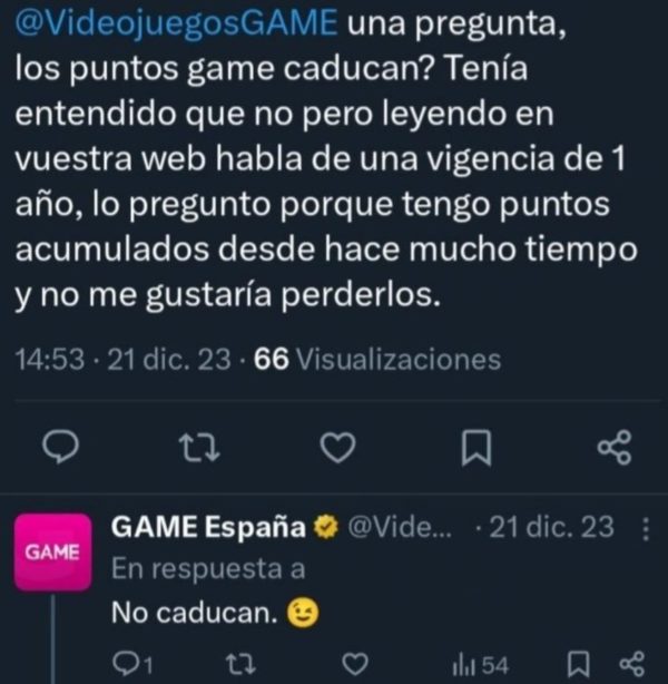 ¿Qué está pasando con los puntos de la tienda de videojuegos GAME? 1